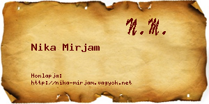 Nika Mirjam névjegykártya